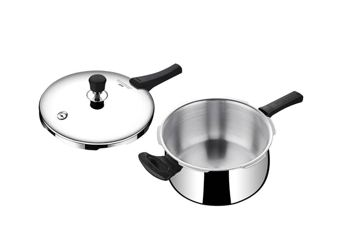 Stahl Triply Stainless Steel Pressure Cooker belly with lid