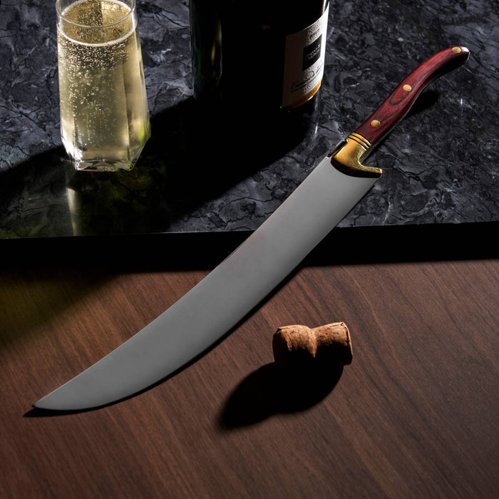 Stainless Steel Champagne Saber with Wood Handle