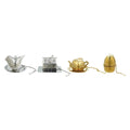 Stainless Steel Shaped Loose Tea Infuser with Dish, Gold / Nickel