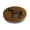Standing Horse Pill Box, Solid Antiqued Brass