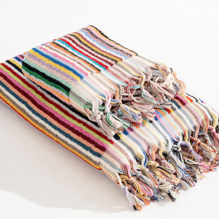 Stripe Bubble Handloomed Turkish Hand Towels 17x38" Bohemian