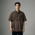 Chemise rayée broderie rétro unisex - Koreanxwear - Taille M