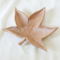 Sugar Gum Carved Leaf Bowl In Beechwood