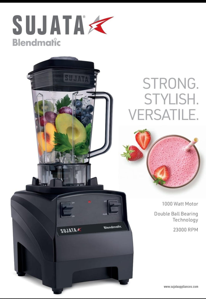 SUJATA BLENDMATIC 1000 mixer grinder with 1000W motor and steel blades in black finish