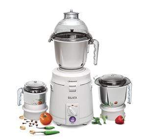 Sujata Dynamix DX Mixer Grinder featuring powerful 900W motor and shock-proof design for kitchen safety