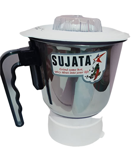 Sujata Grinder and Chutney Jars Combo (1 L, 250 ml, Silver)