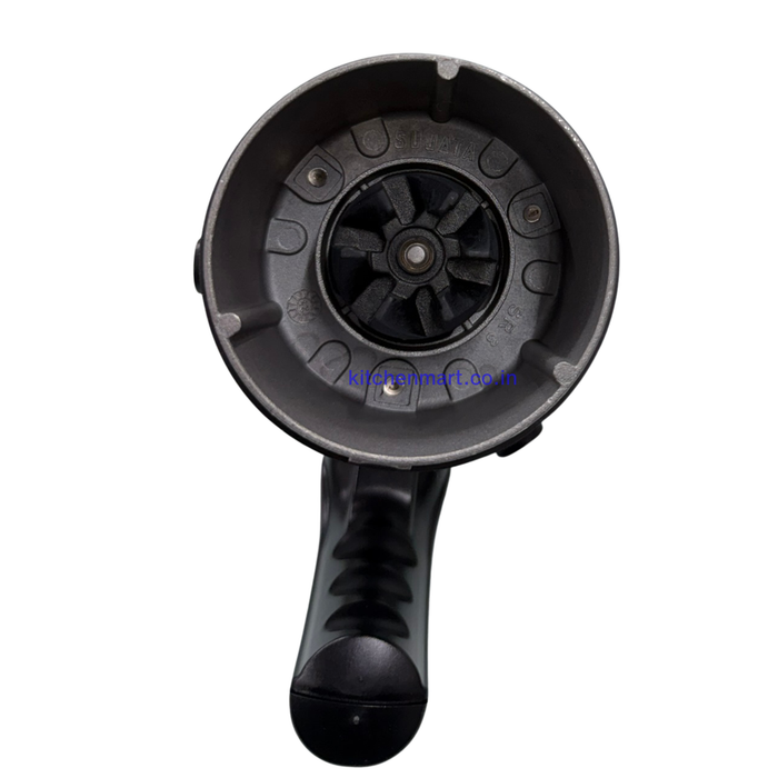 bottom view of Sujata MG Series chutney jar showing sharp stainless steel grinding blade