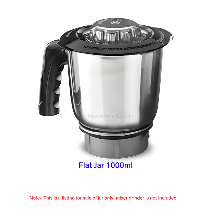 Sujata MG Series 1000ml flat lid stainless steel grinding jar for wet and dry grinding