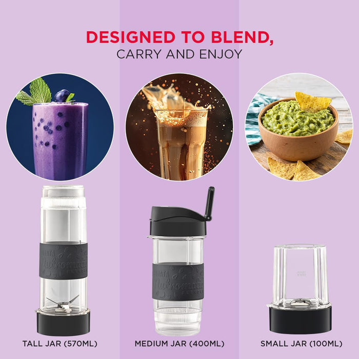 Sujata Nutromatic blender pulse button control with one hand grip design