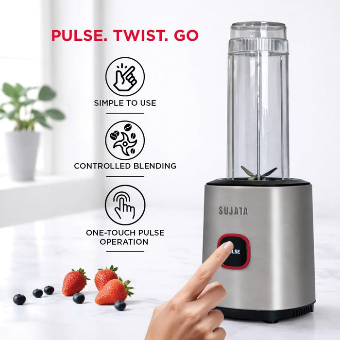 Sujata Nutromatic stainless steel blades 19000 RPM motor performance close up