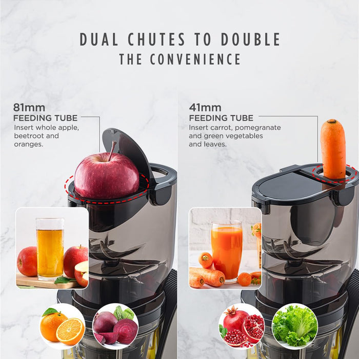 Brushed champagne Sujata cold press juicer with 250W motor for fruits and vegetables