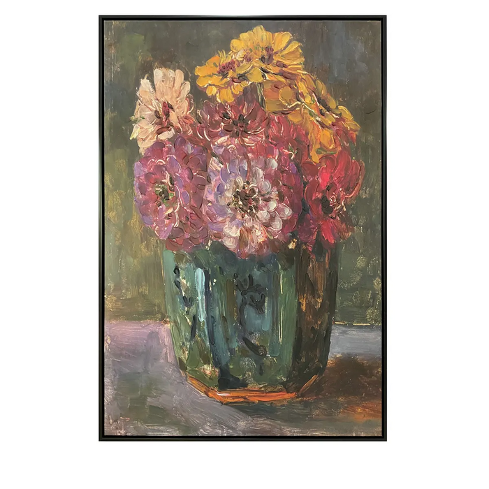 Summer Zinnias Remarque Framed Art