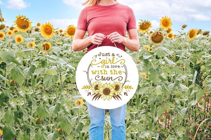 Just a Girl in Love w/the Sun 18" Round