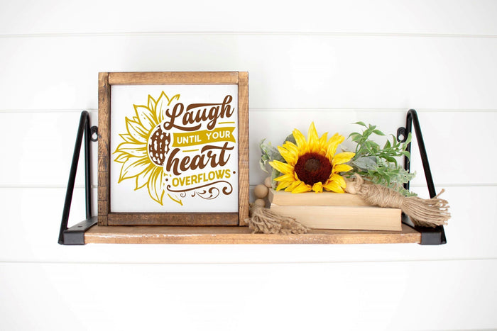 Laugh Until Your Heart Overflows 12" Framed Square