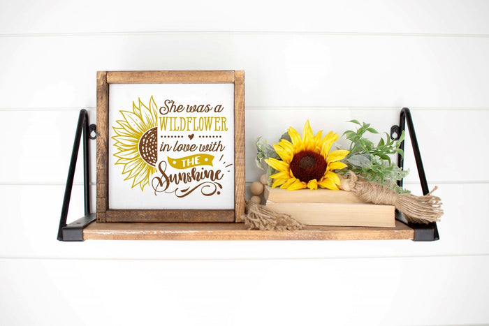 She Was a Wildflower 12" Framed Square