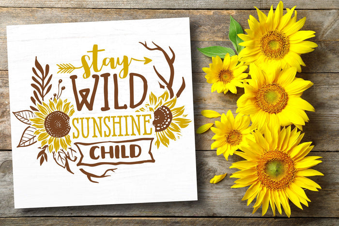 Stay Wild Sunshine Child 12" Square