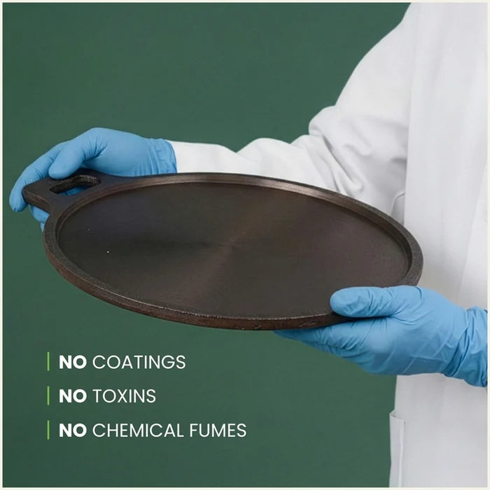 Super Smooth Cast Iron Tawa 28/30.2cm Pre-seasoned, Naturally Nonstick, 100% Pure, Toxin-free, Induction 2.3/2.4kg