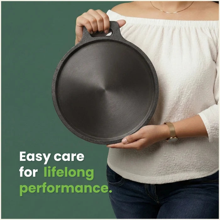 Super Smooth Cast Iron Tawa 28/30.2cm Pre-seasoned, Naturally Nonstick, 100% Pure, Toxin-free, Induction 2.3/2.4kg