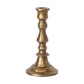 Tall Cast Aluminum Taper Holder, Antique Brass Finish