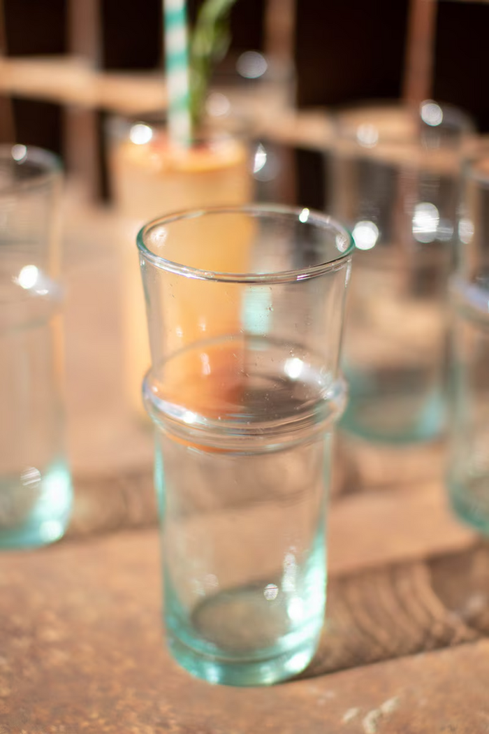 Tall Recycled Moroccan Style Tea Glasses Box/6