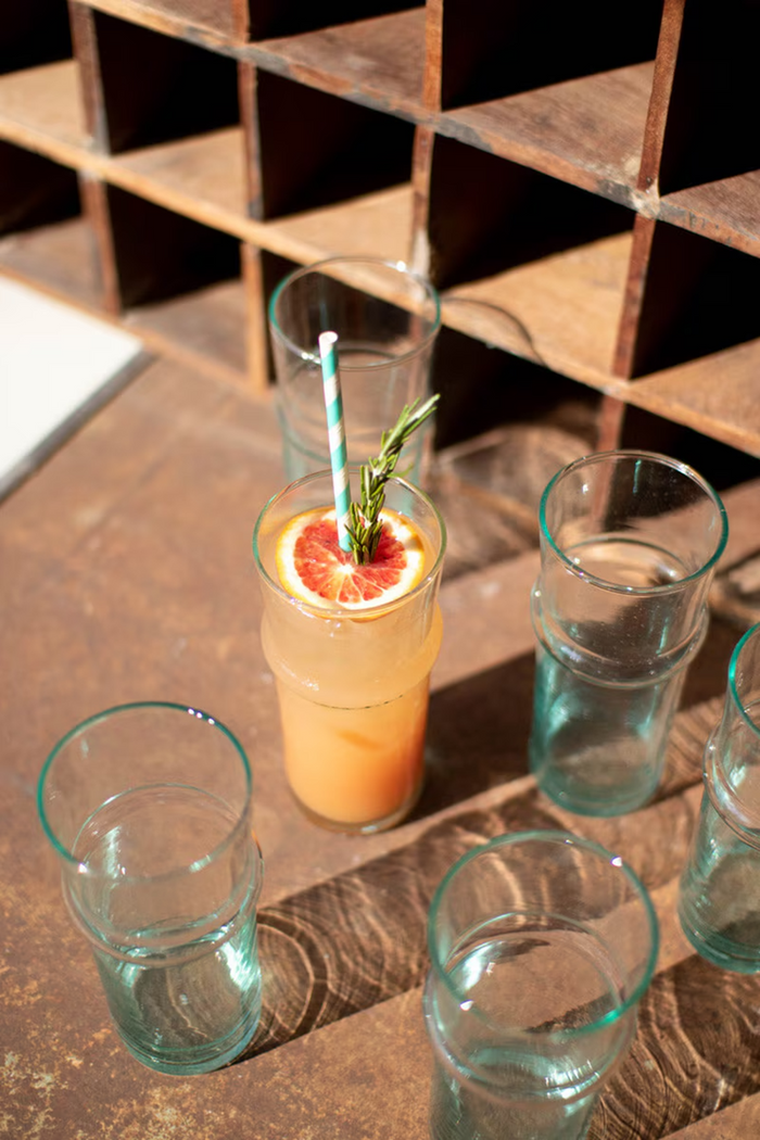 Tall Recycled Moroccan Style Tea Glasses Box/6