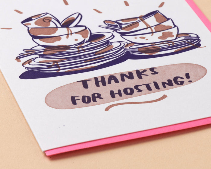 Thanks for Hosting Host Gift Holiday Letterpress Greeting Card