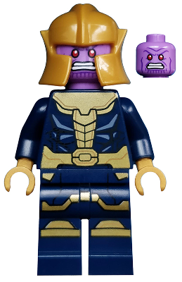 Thanos - Minifigure, Dark Blue and Gold Outfit, Printed Legs