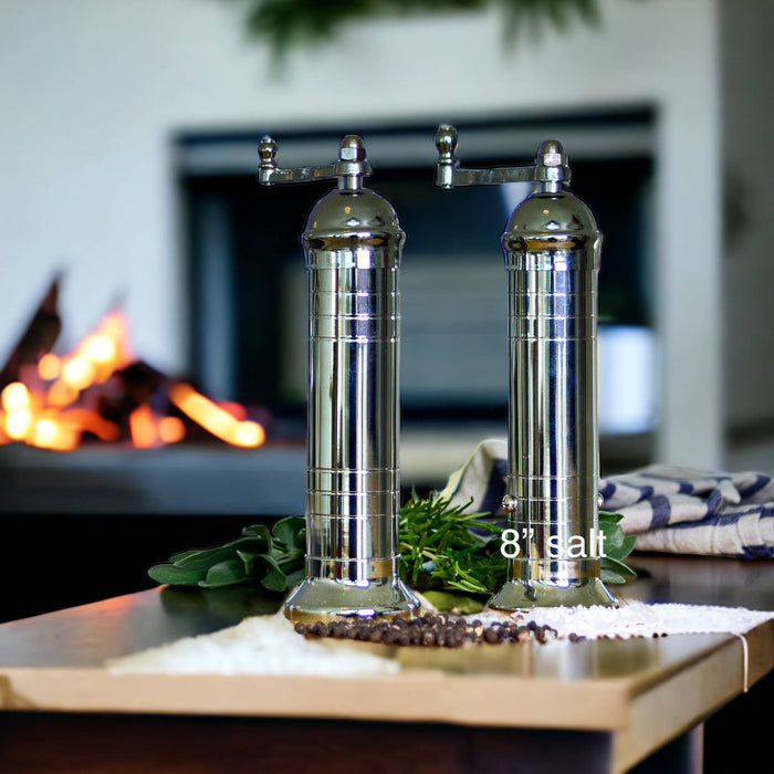 The original 'Chrome Mill' - polished 8" salt grinder