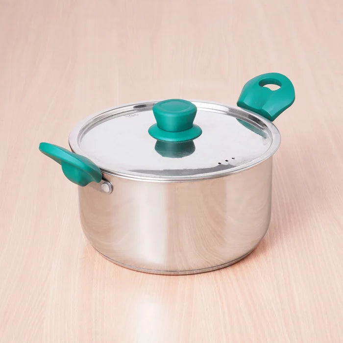 Tri-Steel Stainless Steel Biryani Pot+ Lid 1.5/2.3L, Premium Quality, Tri-ply (3 Layer) Bottom, Soft-touch Handles, 100% Toxin-free, Non-stick, Induction & Gas
