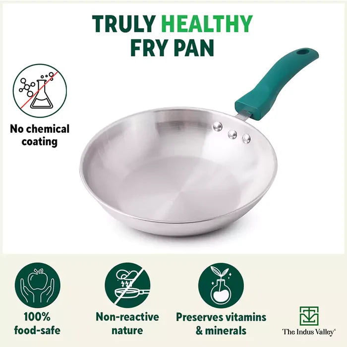 Tri-Steel Stainless Steel Frying Pan/Skillet 1.2/1.5L, Premium Quality, Tri-ply (3 Layer) Bottom, Soft-touch Handle, 100% Toxin-free, Non-stick, Induction & Gas