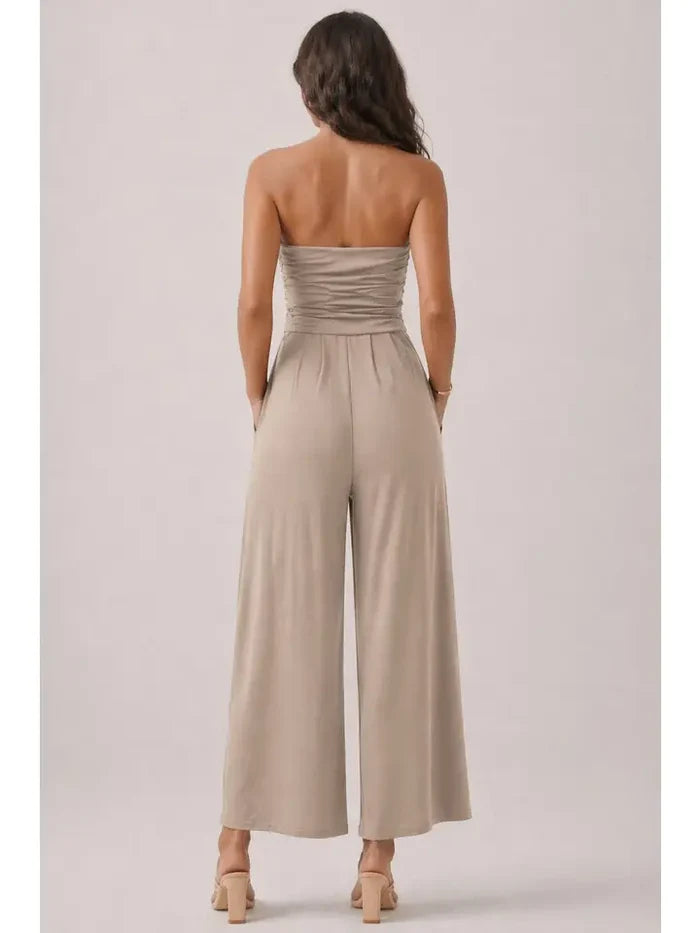 Tube Top W/Shirring Palazzo Romper
