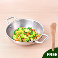 TurboCuk Tri-ply Stainless Steel Kadai 1.7/2.7/3.5L, Premium Quality, 3 Layer Thick Body, 100% Toxin-free, Non-stick, Induction & Gas, Free ₹ 110 Spatula