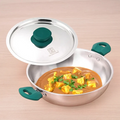 TurboCuk Tri-ply Stainless Steel Kadai/Kadhai 3/3.5/3.9 L | Premium 3 Layer Body | Cool-touch Handles | Induction friendly Cookware | Non-stick For Kitchen Uses