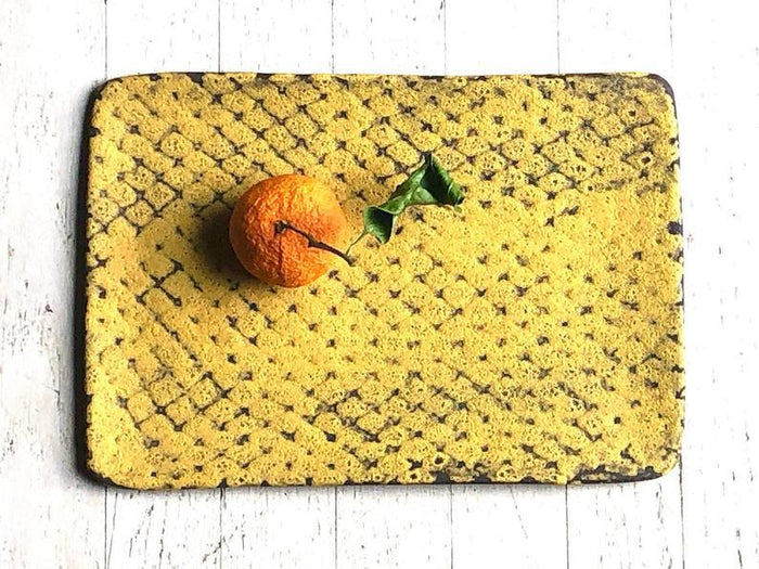 Swampgirl Pottery Medium Rectangular Serving Tray Tumeric