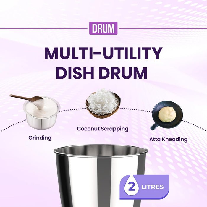 Ultra Perfect S Celebration Pack grinding idli dosa batter in 2 litre stainless steel drum