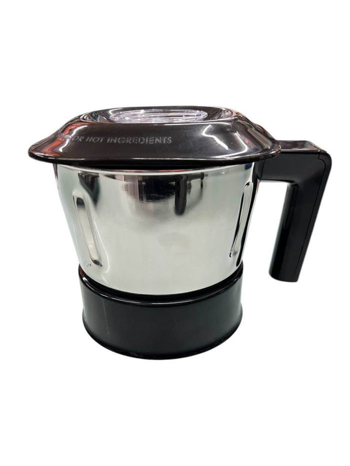 Ultra replacement stainless steel jar for mixer grinder, ideal for grinding spices and batters, 0.8L capacity.