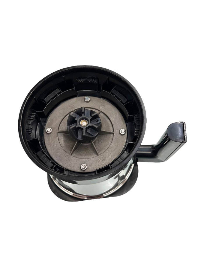 Top view of Ultra replacement stainless steel jar for Ultra mixer grinder, showcasing durable construction and design.