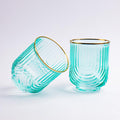 Verdant Gilded Wave Glass
