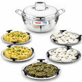 Vinod Platinum triply stainless steel multi kadai and idli maker with 5 plates