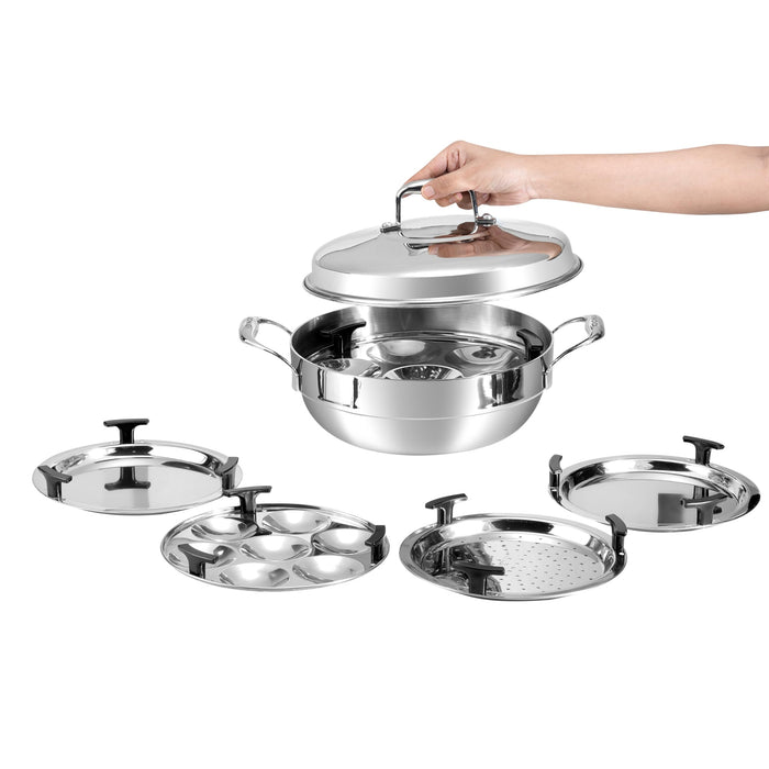 Vinod SAS triply metal multi kadai for idli dhokla and patra