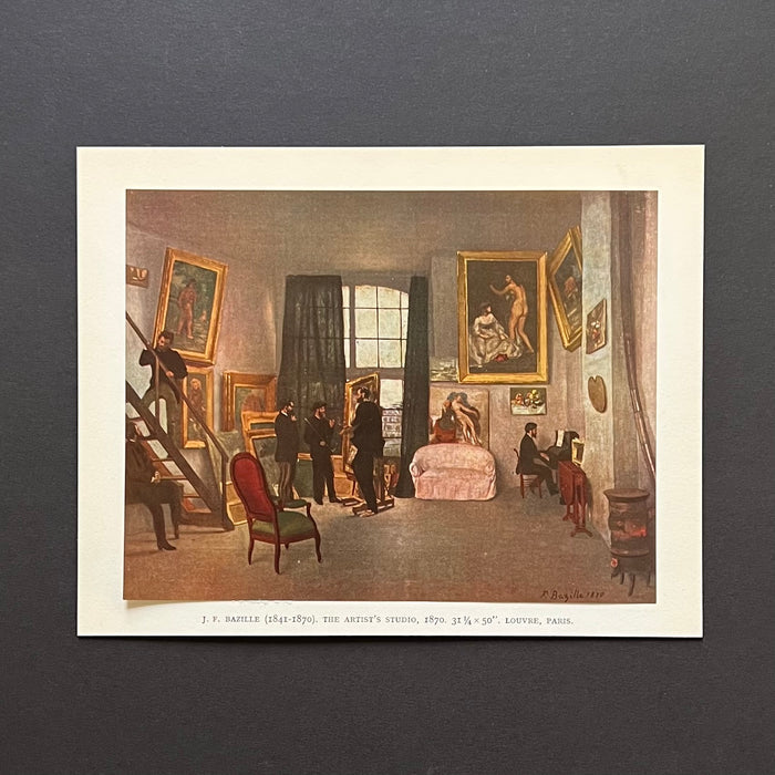 Vintage 1949 Bazille "The Artist's Studio" Swiss Offset Lithograph