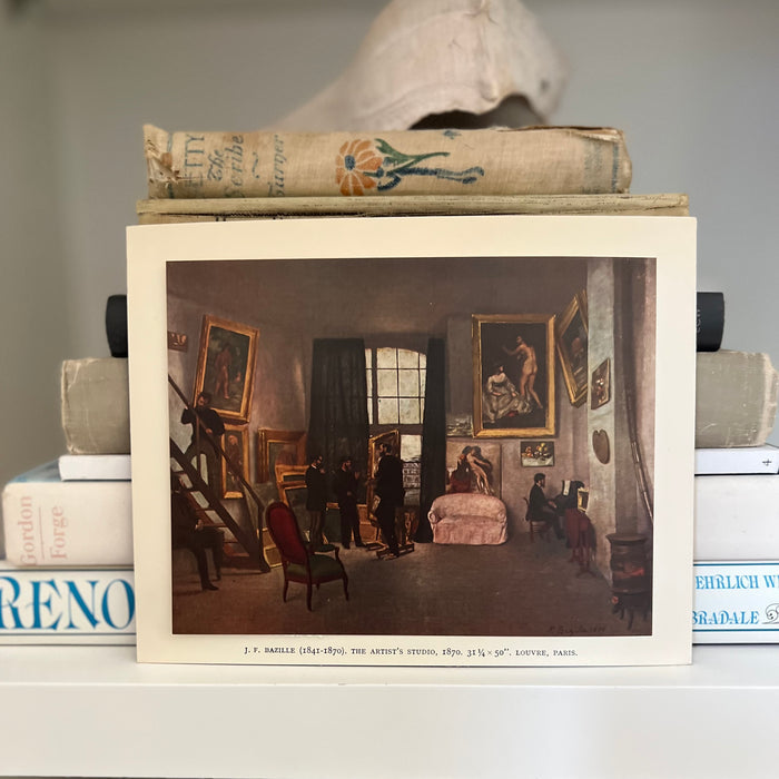 Vintage 1949 Bazille "The Artist's Studio" Swiss Offset Lithograph