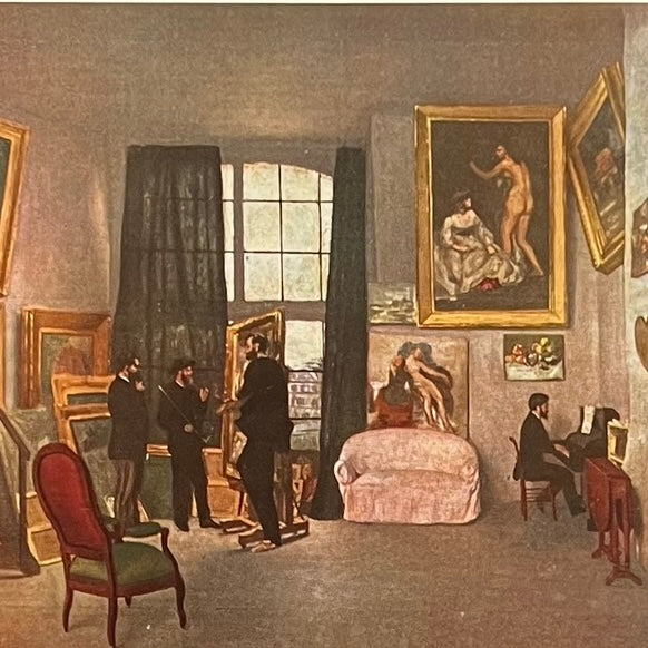 Vintage 1949 Bazille "The Artist's Studio" Swiss Offset Lithograph