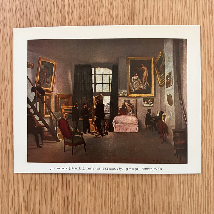 Vintage 1949 Bazille "The Artist's Studio" Swiss Offset Lithograph
