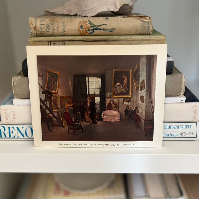 Vintage 1949 Bazille "The Artist's Studio" Swiss Offset Lithograph