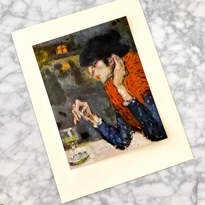 Vintage 1952 Picasso “The Absinthe Drinker” Lithograph Art Print