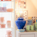 Vintage Cerulean Blue Lamp
