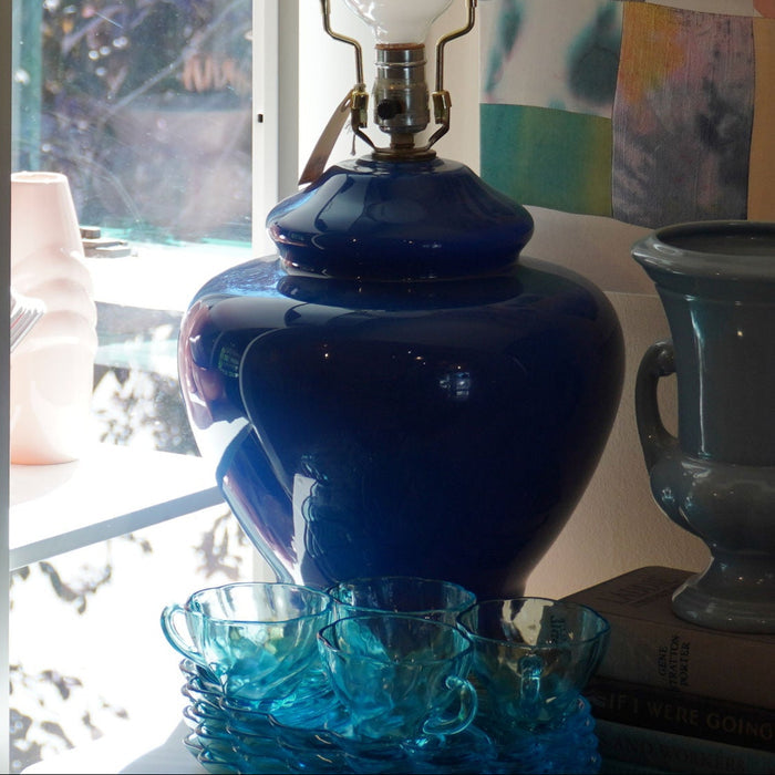 Vintage Cerulean Blue Lamp