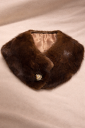Vintage Mink Collar With Broch