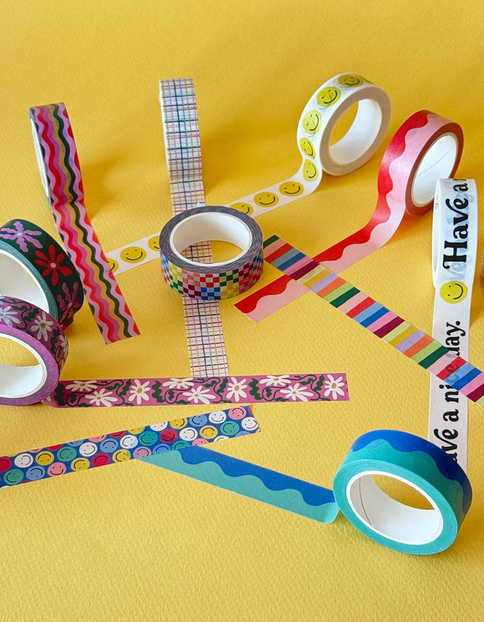 Wavy Daisy Washi Tape, Set of 3
